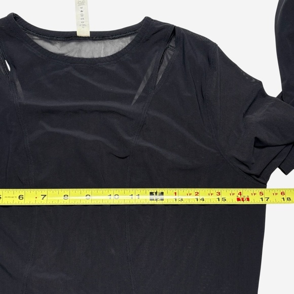 Lululemon Sheer Mesh Long Sleeve Cutout Top Size 6 Thumbholes Lightweight - Picture 6 of 9